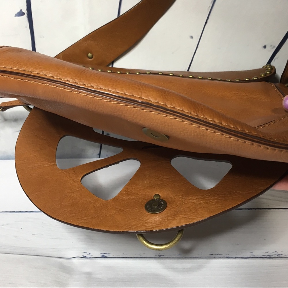 Michael Kors Brown Rose Saddle Luggage Leather Bag - Picture 6 of 7